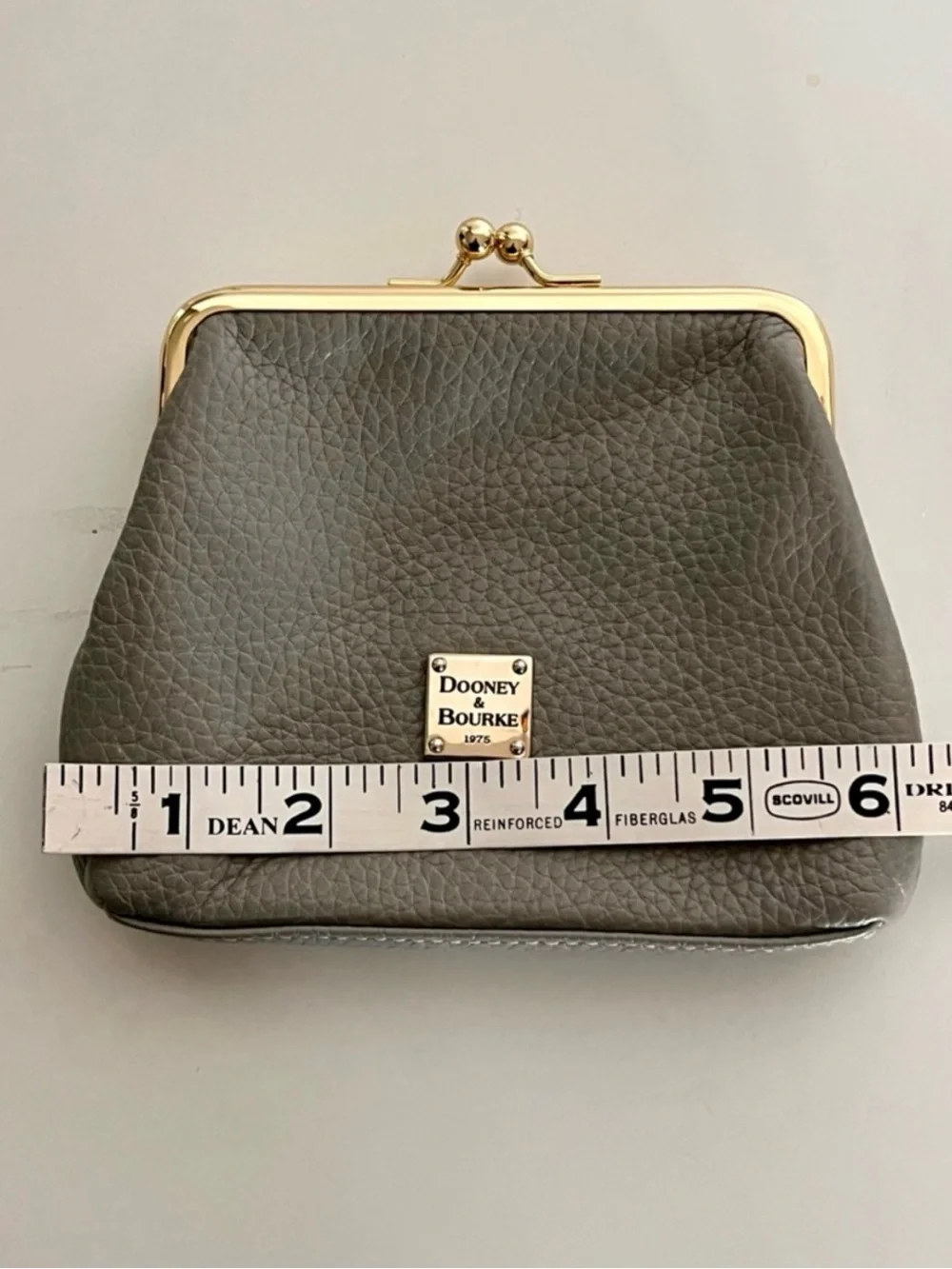 Dooney & Bourke Elephant Gray Pebble Grain Logo Lock Sac Hobo Bag Wallet Set